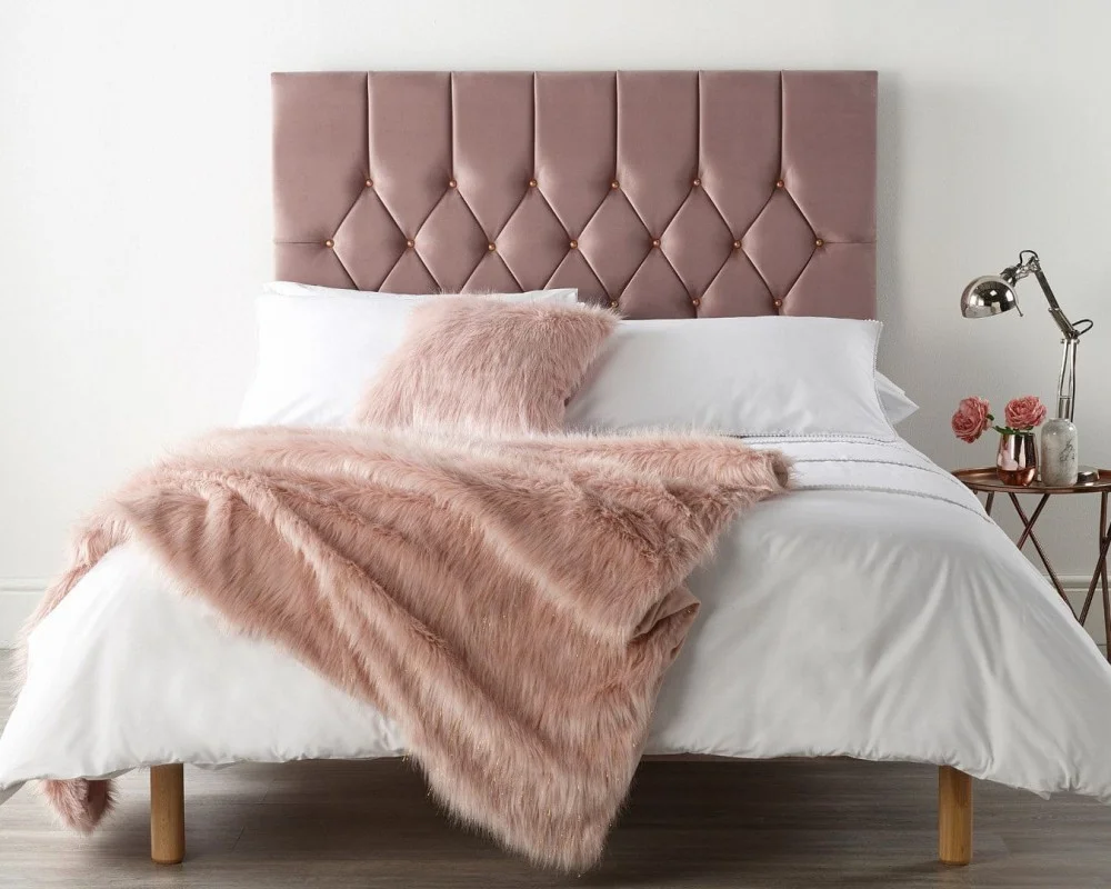 Product photograph of Catherine Lansfield Boutique Collection Special Edition Rose Gold Bed Frame from Aspire Furniture LTD