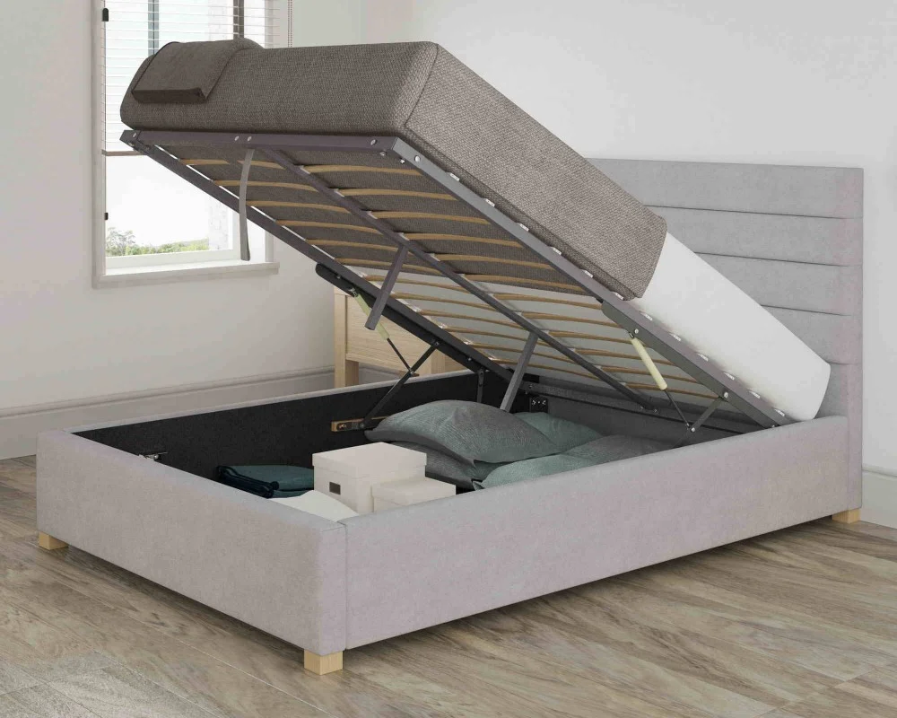 Product photograph of Soft Touch Linen Ottoman Bed Handmade In The Uk from Aspire Furniture LTD