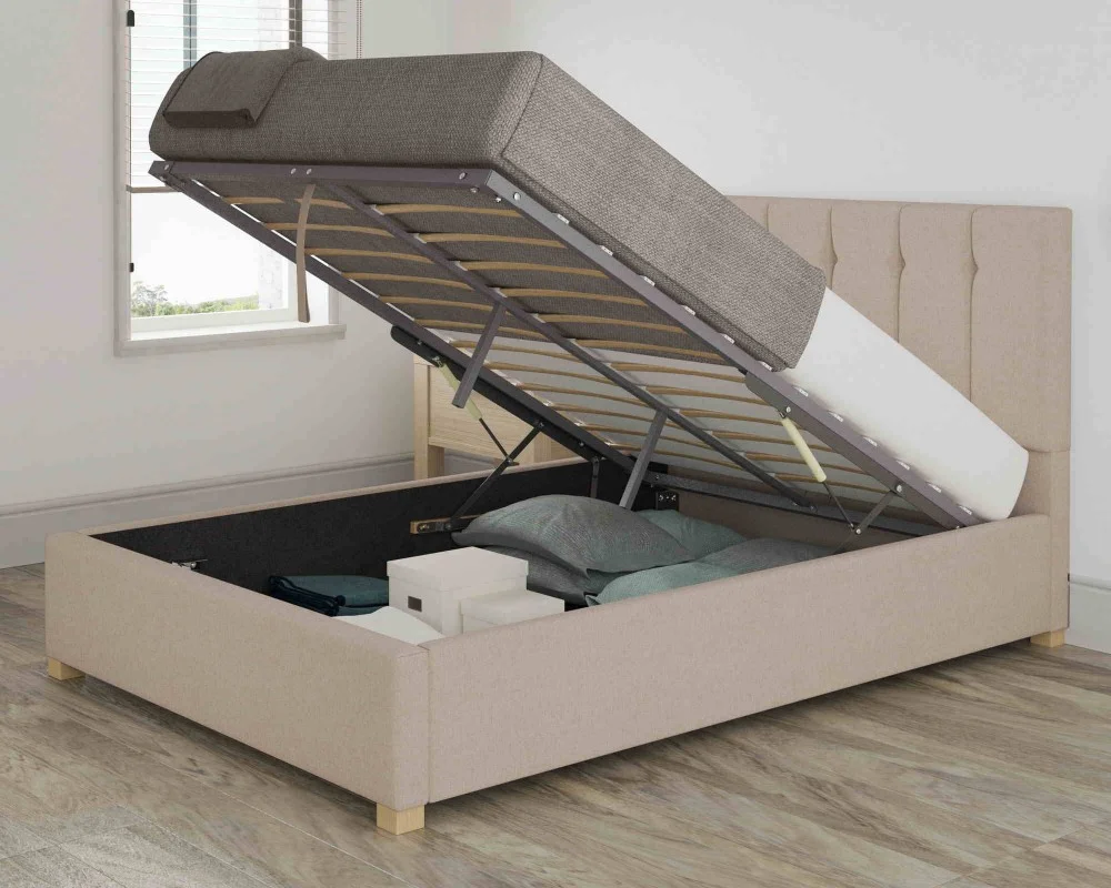 Product photograph of Tweed Ottoman Bed Handmade In The Uk from Aspire Furniture LTD