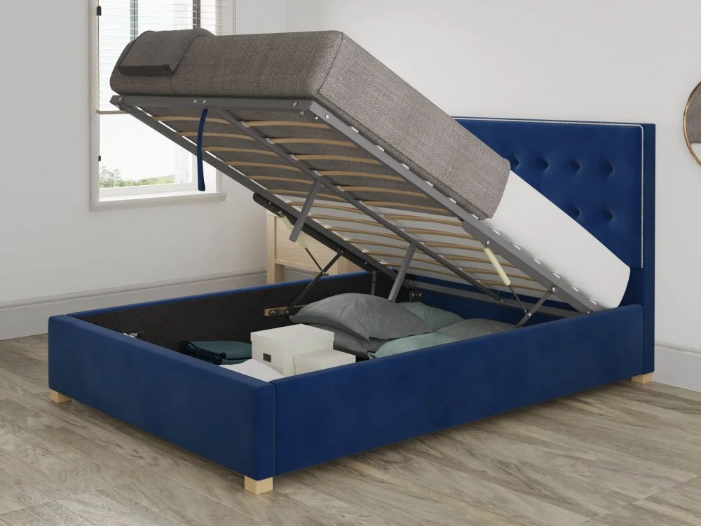 Product photograph of Monument Velvet Ottoman Bed from Aspire Furniture LTD