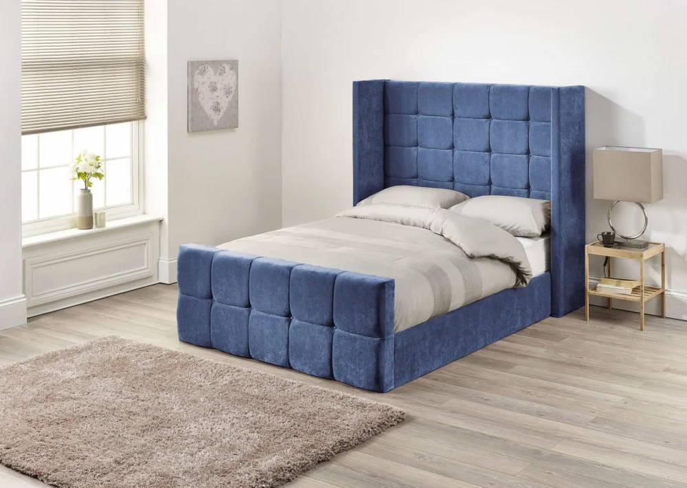 Product photograph of Crown Upholstered Wing Bed Frame from Aspire Furniture LTD