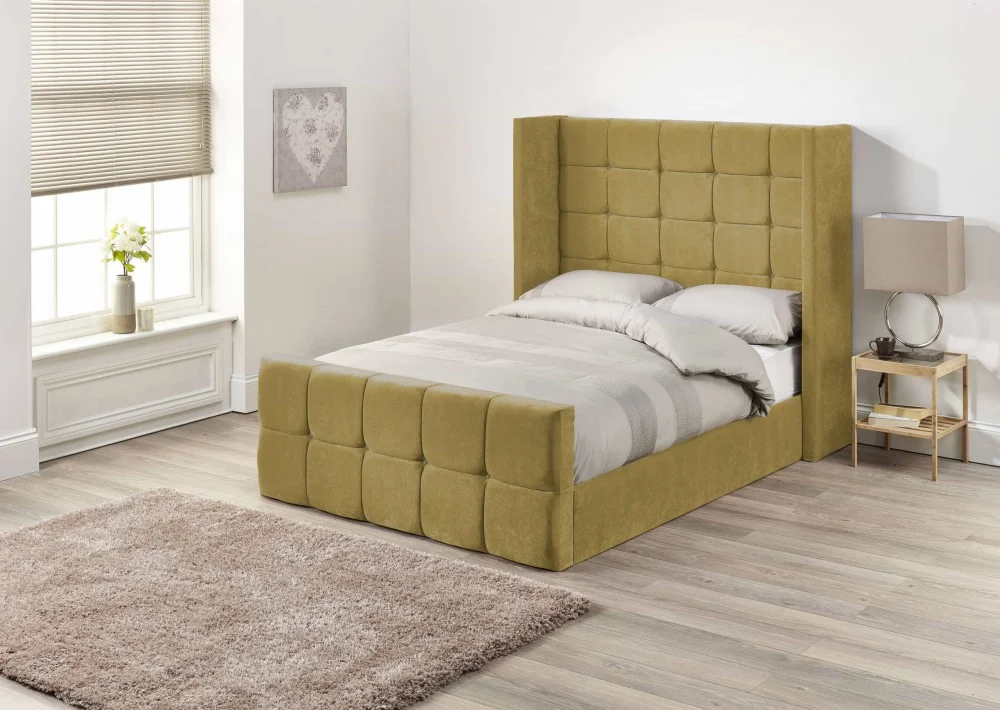 Crown Upholstered Wing Bed Frame