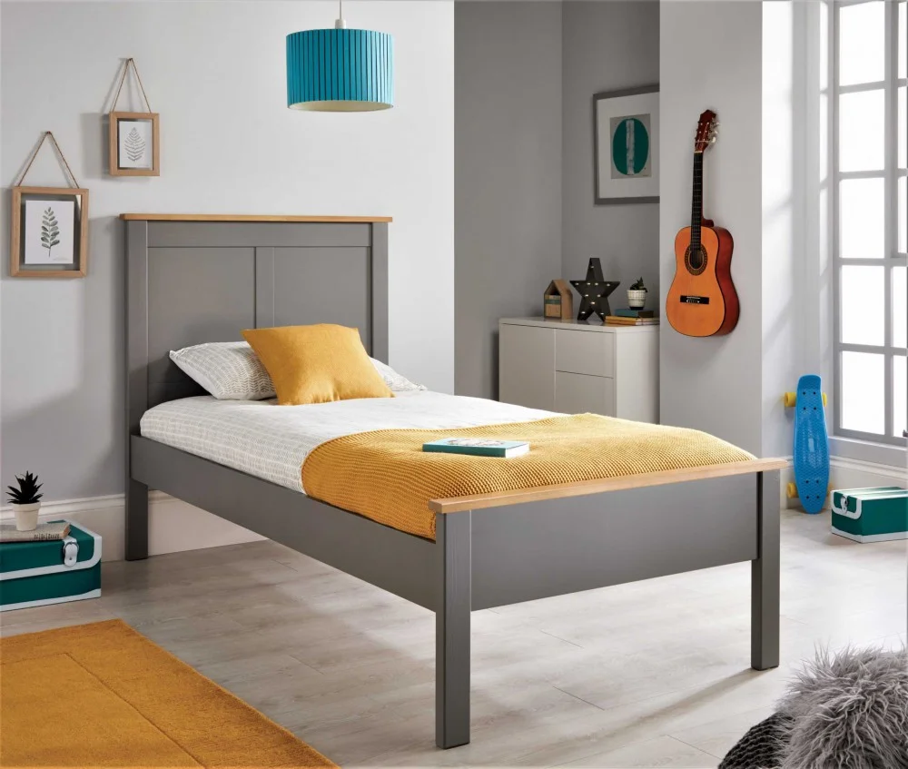 Product photograph of Vigo Grey Bed Frame from Aspire Furniture LTD