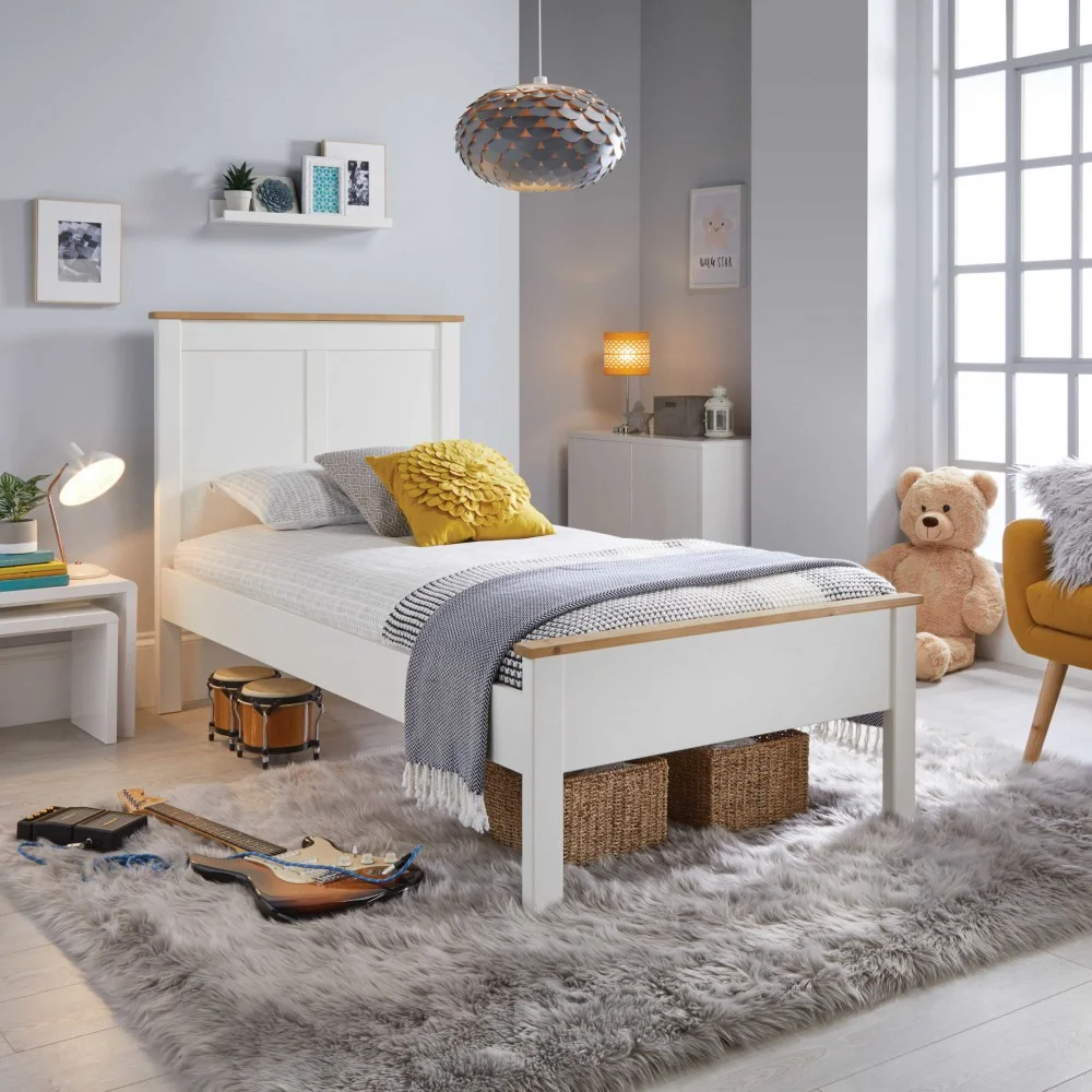 Product photograph of Vigo White Bed Frame from Aspire Furniture LTD