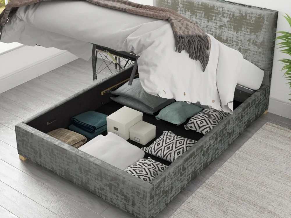 Product photograph of Aurora Ottoman Bed In Distressed Velvet from Aspire Furniture LTD