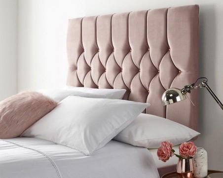Catherine Lansfield Boutique Collection Special Edition Rose Gold Velvet Headboard side