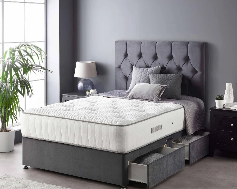 Catherine Lansfield Boutique Divan Base and Headboard with Free Natural Cashmere Mattress