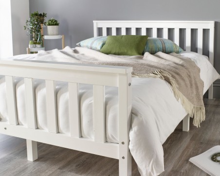 Solid Wood White Bed Frame Single To, Solid Wood Sleigh Bed Super King Size Mattress Dimensions