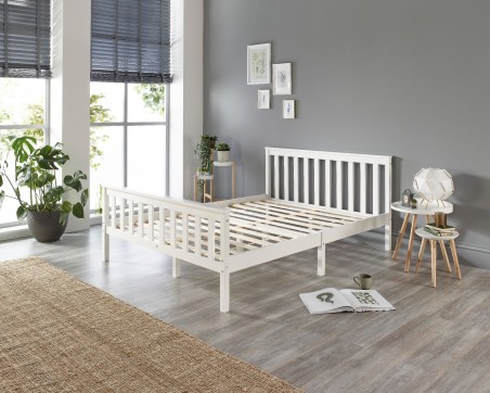 Solid Wood White Bed Frame