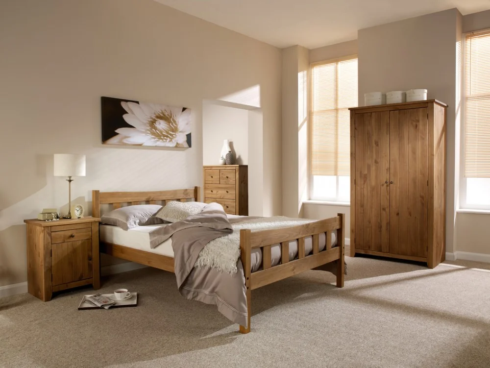 Product photograph of Solid Wood Shaker Bed from Aspire Furniture LTD