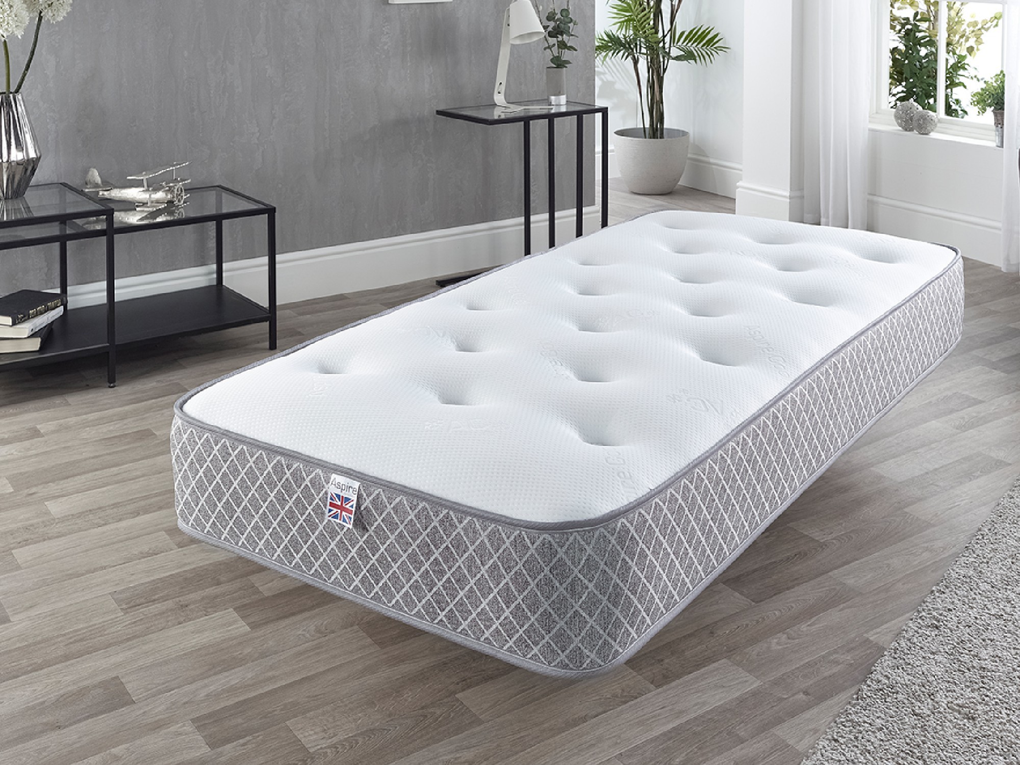 compact gold tufted orthopaedic spring mattress