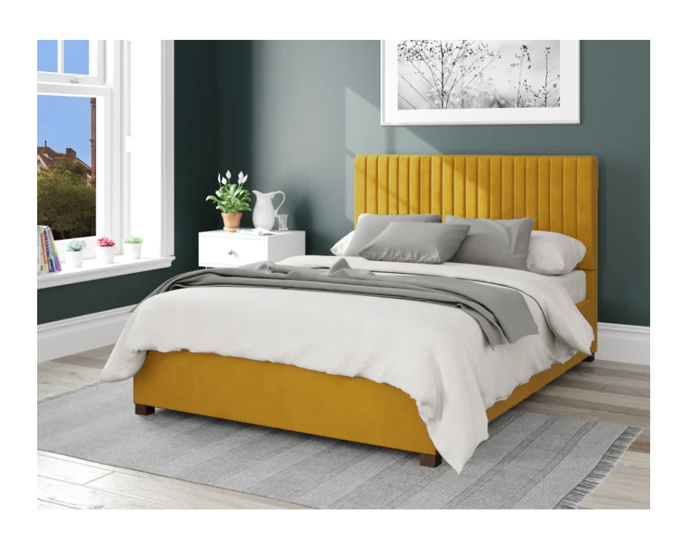 Product photograph of Grant Ottoman Bed In Lemonwood Fabric from Aspire Furniture LTD