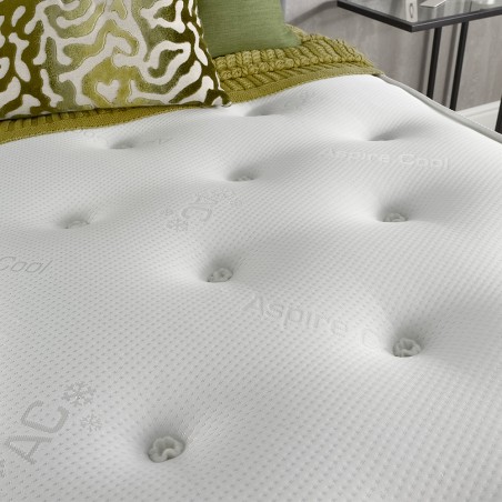 White Solid Wood Bed Frame with Hand Tufted UK Made Mattress