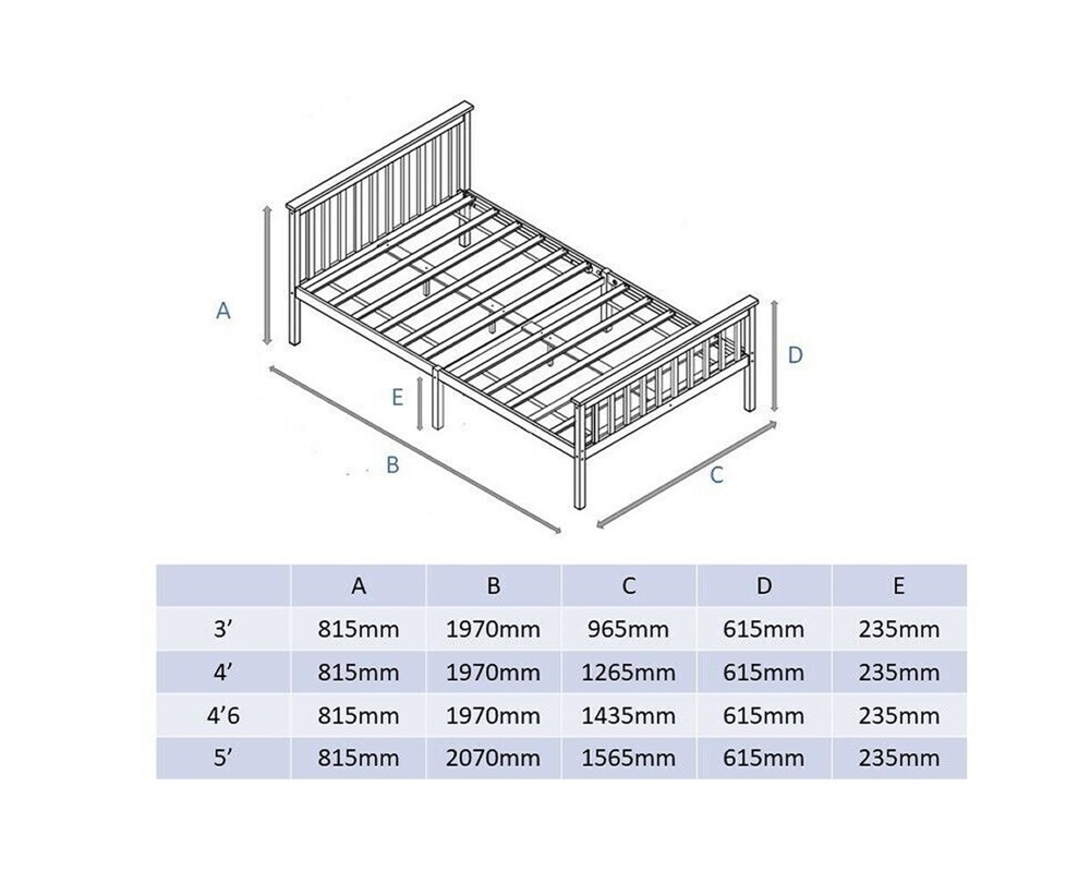 White Solid Wood Bed Frame with Hand Tufted UK Made Mattress