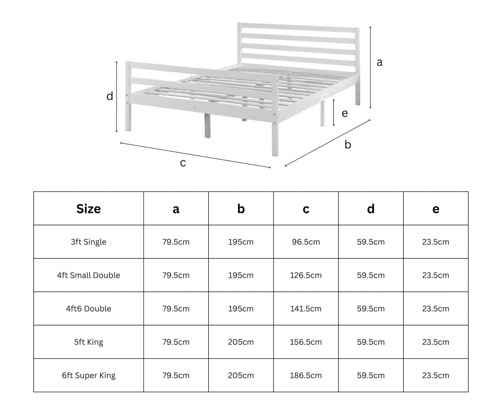 Aspire Alpine Solid Wood White Painted Wooden Bed frame
