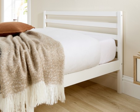 Aspire Alpine Solid Wood White Painted Wooden Bed frame