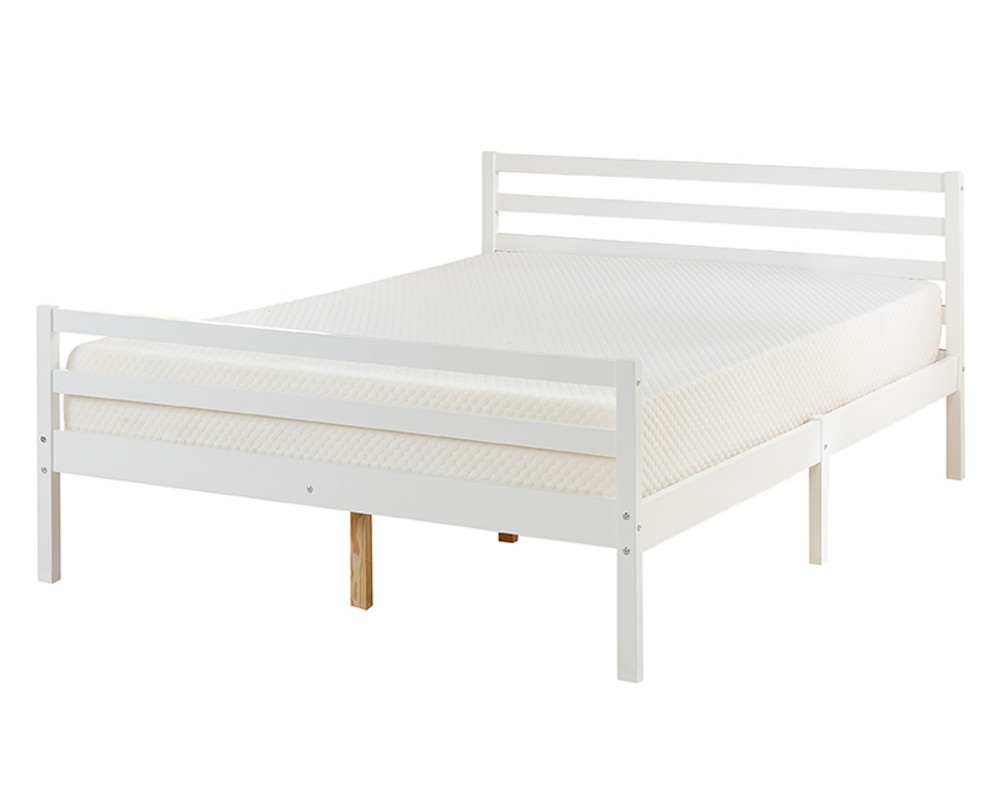 Aspire Alpine Solid Wood White Painted Wooden Bed frame