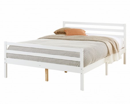 Aspire Alpine Solid Wood White Painted Wooden Bed frame