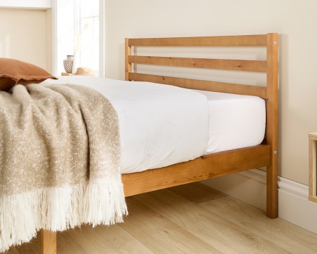 Aspire Alpine Solid Wood Natural Varnished Wooden Bed frame