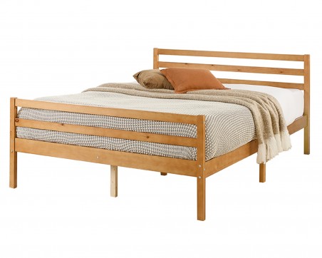 Aspire Alpine Solid Wood Natural Varnished Wooden Bed frame