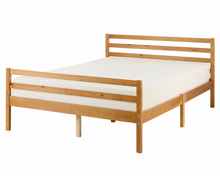 Aspire Alpine Solid Wood Natural Varnished Wooden Bed frame
