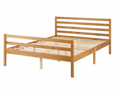 Aspire Alpine Solid Wood Natural Varnished Wooden Bed frame