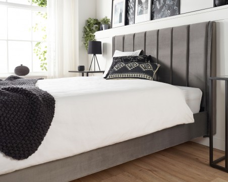 Aspire Phoebe Grey Velvet Designer Bed Frame
