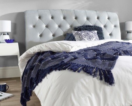 Aspire Sorrento Grey Velvet Chesterfield Bed Frame