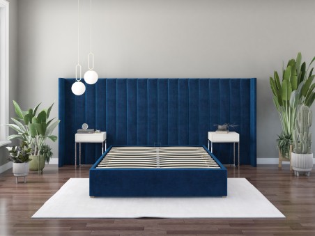 Grandeur Oversize Freestanding Wing Headboard Upholstered