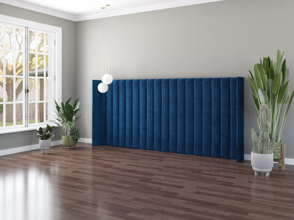 Grandeur Oversize Freestanding Wing Headboard Upholstered