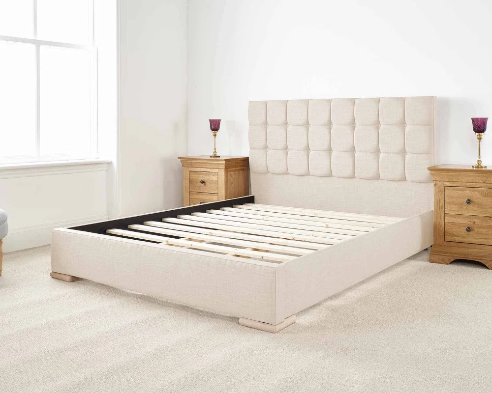 Product photograph of Banks Bed Frame In Malham Weave Linen from Aspire Furniture LTD