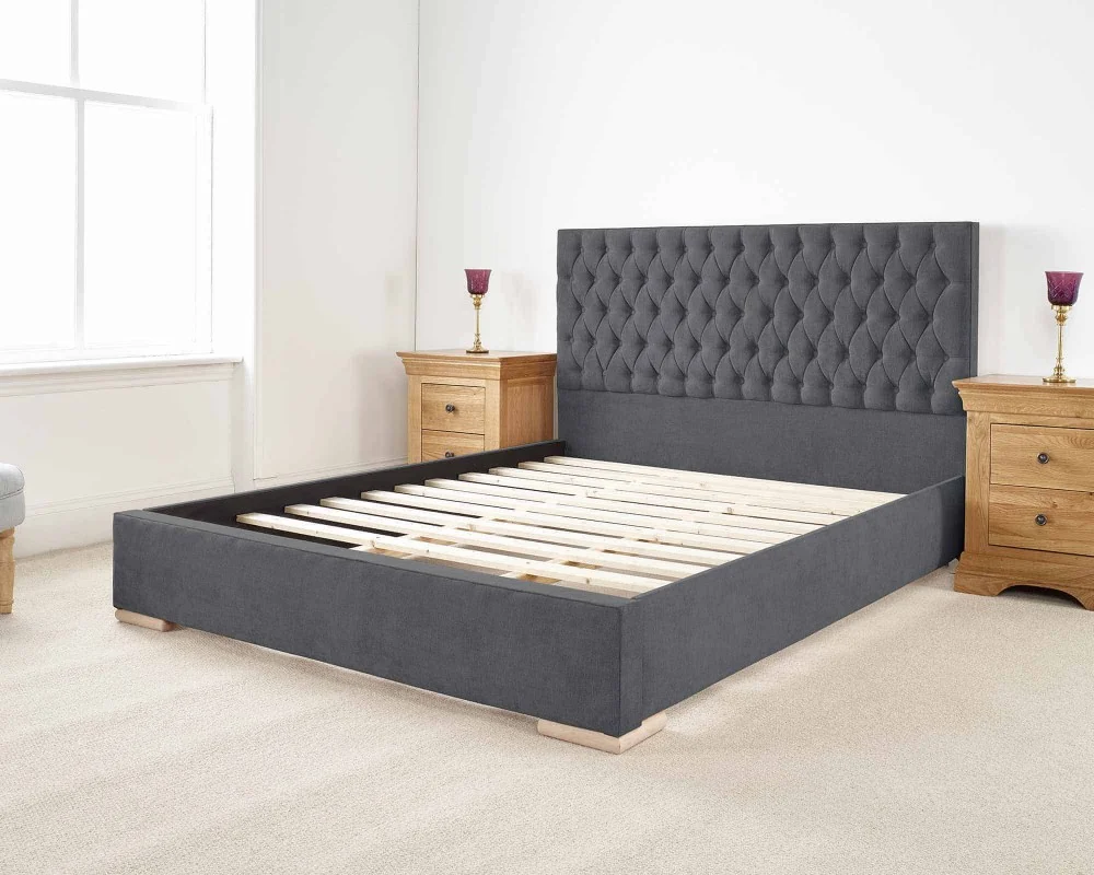 Product photograph of Farnley Bed Frame In Kimiyo Linen from Aspire Furniture LTD