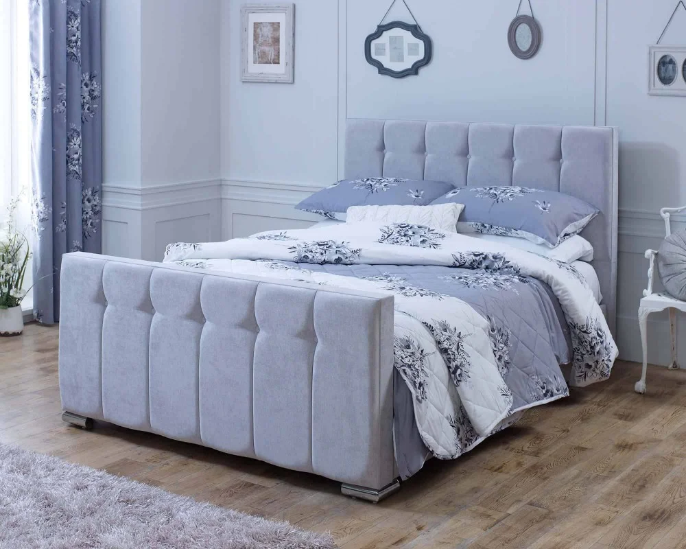 Catherine Lansfield Canterbury Silver Sleigh Bed