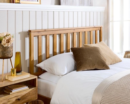 Aspire Atlantic Wooden Ottoman Bed Frame Natural Wood Solid Bedstead