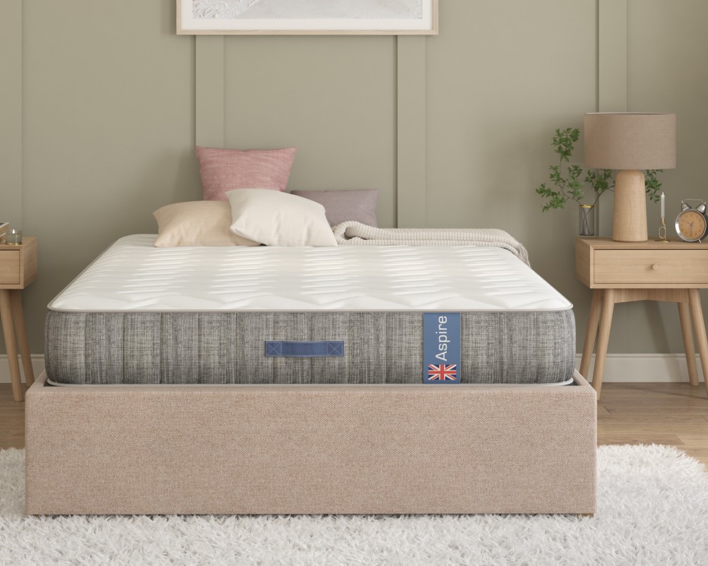 Product photograph of Aspire Natural Wool Pocket Eco Hybrid Mattress from Aspire Furniture LTD