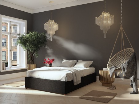 Laurence Llewelyn-Bowen Fabric Upholstered Platform Ottoman Bed Frame