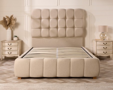 Amberleigh Deep Cushioned Twill Fabric Ottoman Bed