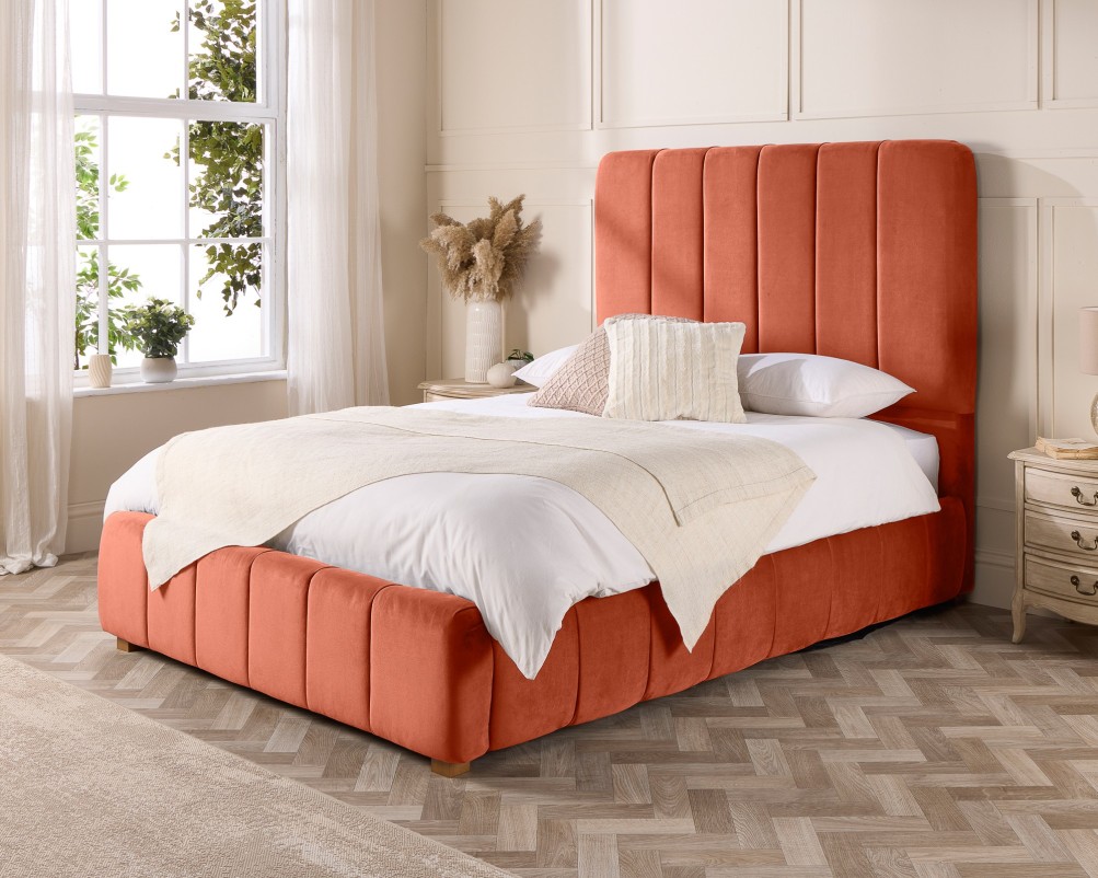 Aspire Rosemere Deep Padded Plush Velvet Upholstered Ottoman Bed
