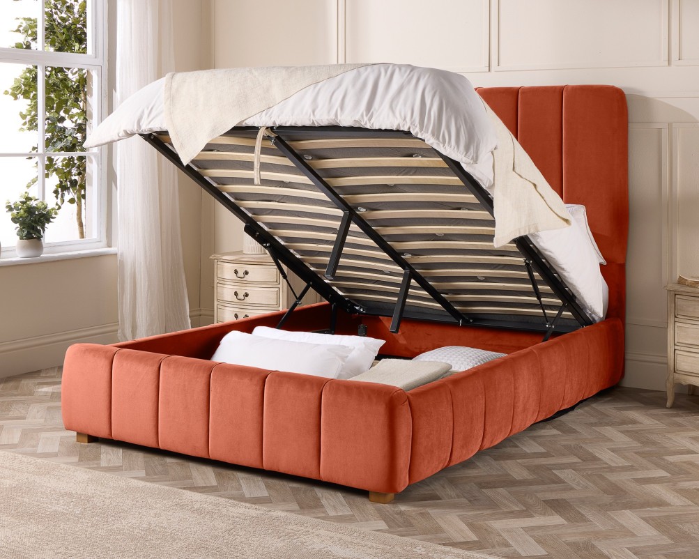 Aspire Rosemere Deep Padded Plush Velvet Upholstered Ottoman Bed