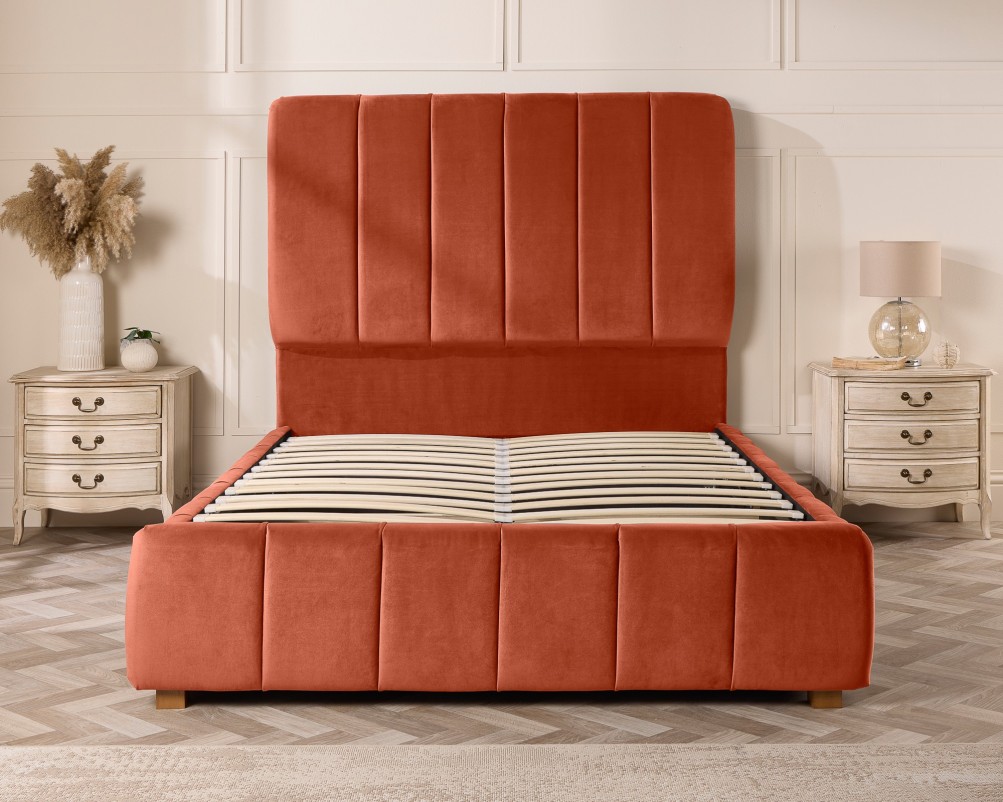 Aspire Rosemere Deep Padded Plush Velvet Upholstered Ottoman Bed