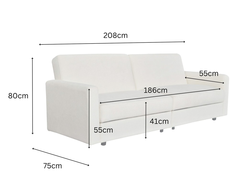 Vault 3 Seater Sofa Bed with Dual Storage