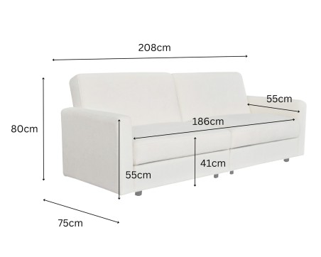 Vault 3 Seater Sofa Bed with Dual Storage