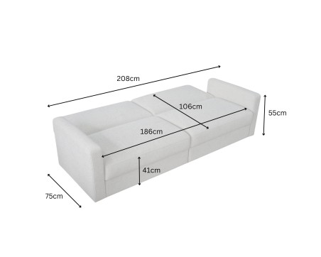 Vault 3 Seater Sofa Bed with Dual Storage