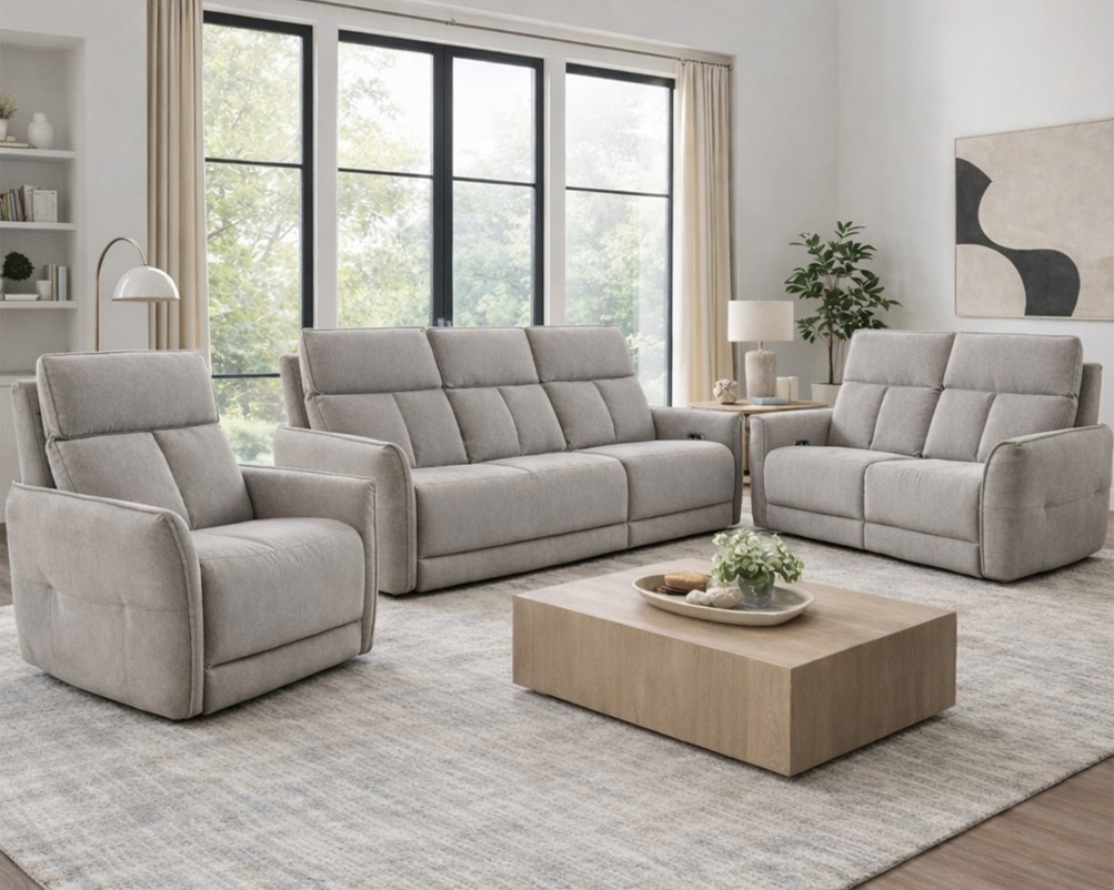 Aspire Ashford Fabric Upholstered Electric Power Recliner Sofa Collection