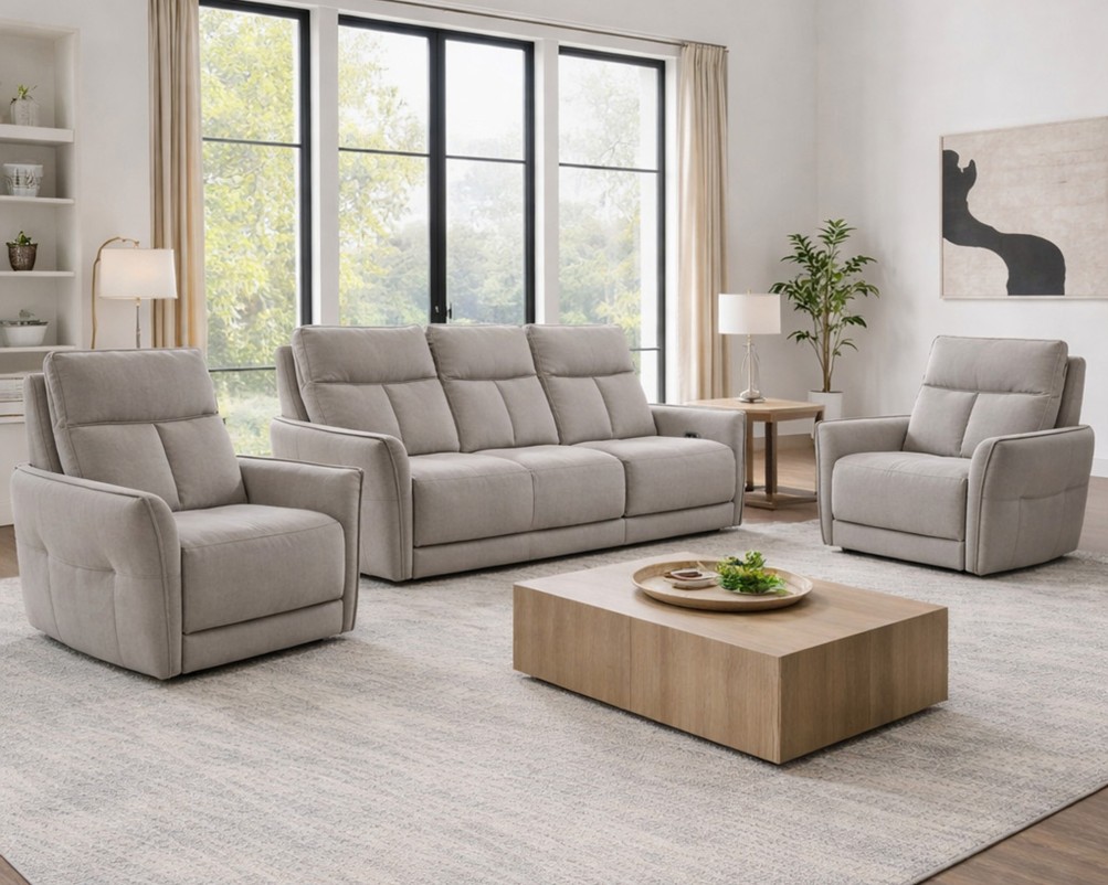Aspire Ashford Fabric Upholstered Electric Power Recliner Sofa Collection