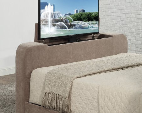 Kensington Wingback Chenille TV Bed with Ottoman Storage