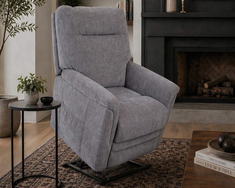 Dual Motor Rise & Recline Armchair in Leather or Fabric Upholstery