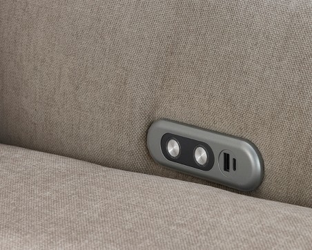 Aspire Riva Fabric Upholstered Power Recliner Sofa