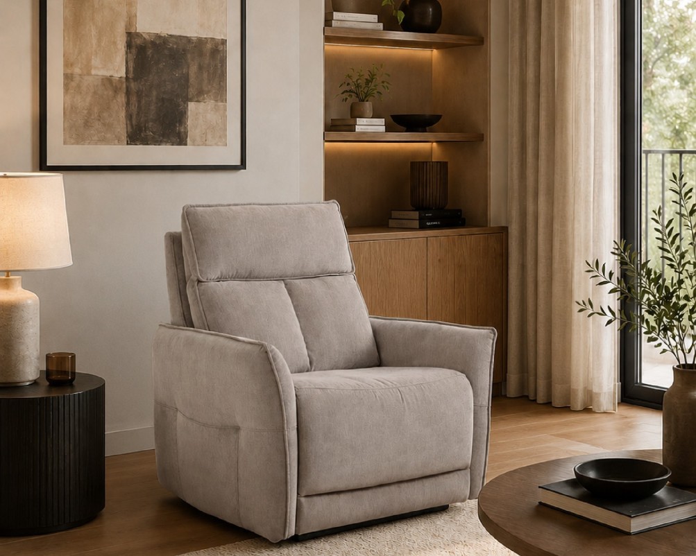 Aspire Riva Fabric Upholstered Power Recliner Sofa