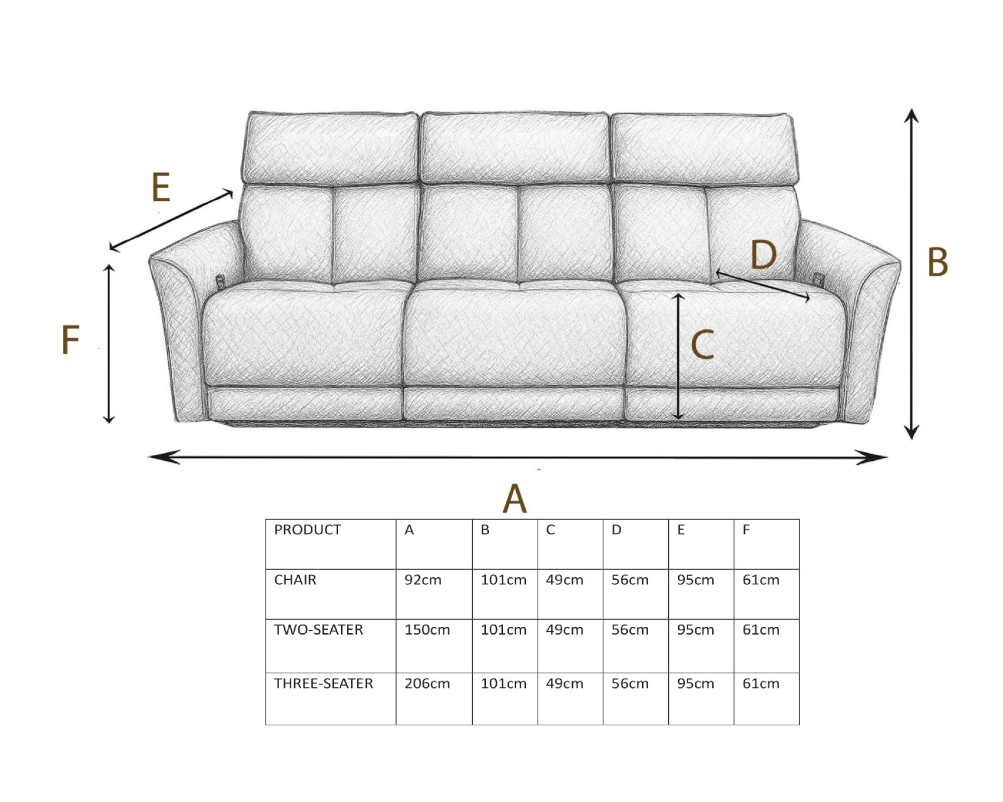 Aspire Riva Fabric Upholstered Power Recliner Sofa